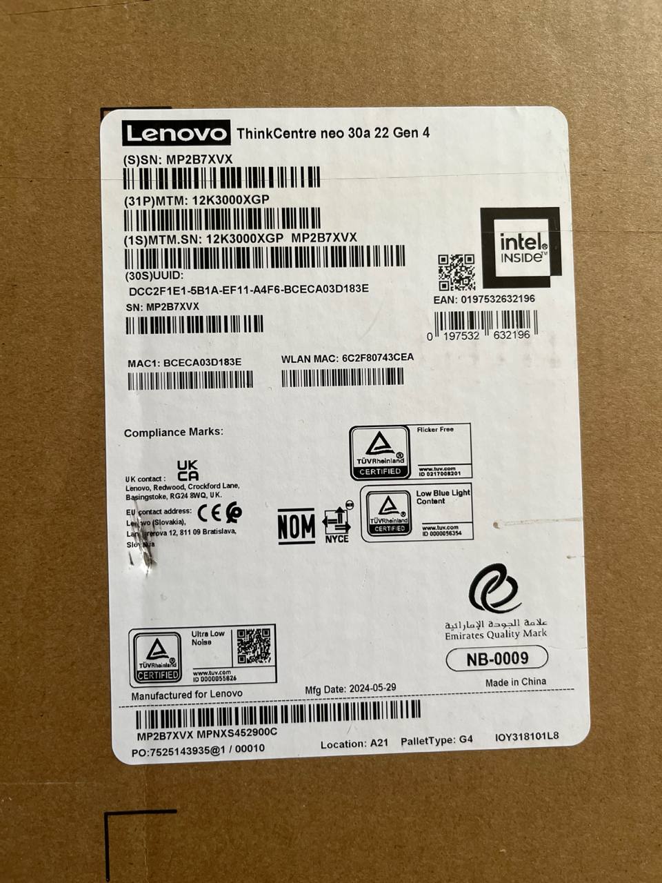 TJM All in One Lenovo AIO Thinkcenter 30A - (0XGP), Intel Core i5-13420H, RAM 8GB, SSD 512GB, Intel UHD Graphics, 22 FHD IPS, Black