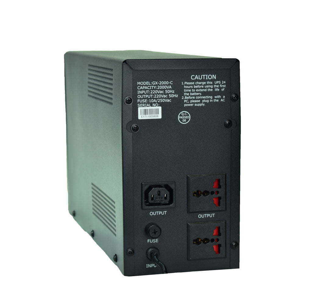TJM UPS GeTX GXK-2000-C (2000VA, 2KV) Line interactive , 12V9Ax2 Battery - Yellow Box