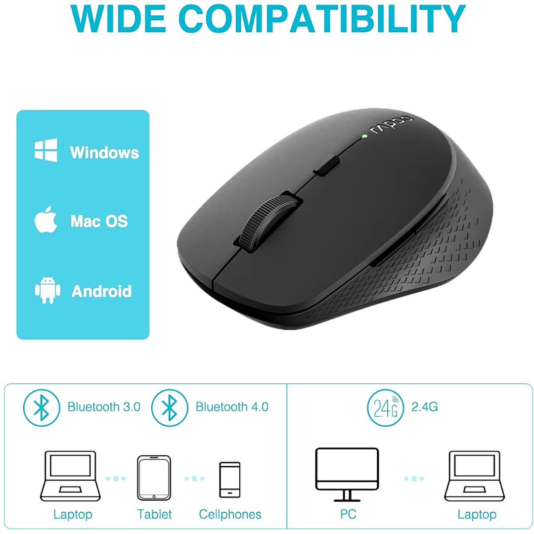 TJM Rapoo M275 Silent Multi Device, Wireless, Bluetooth, Mouse