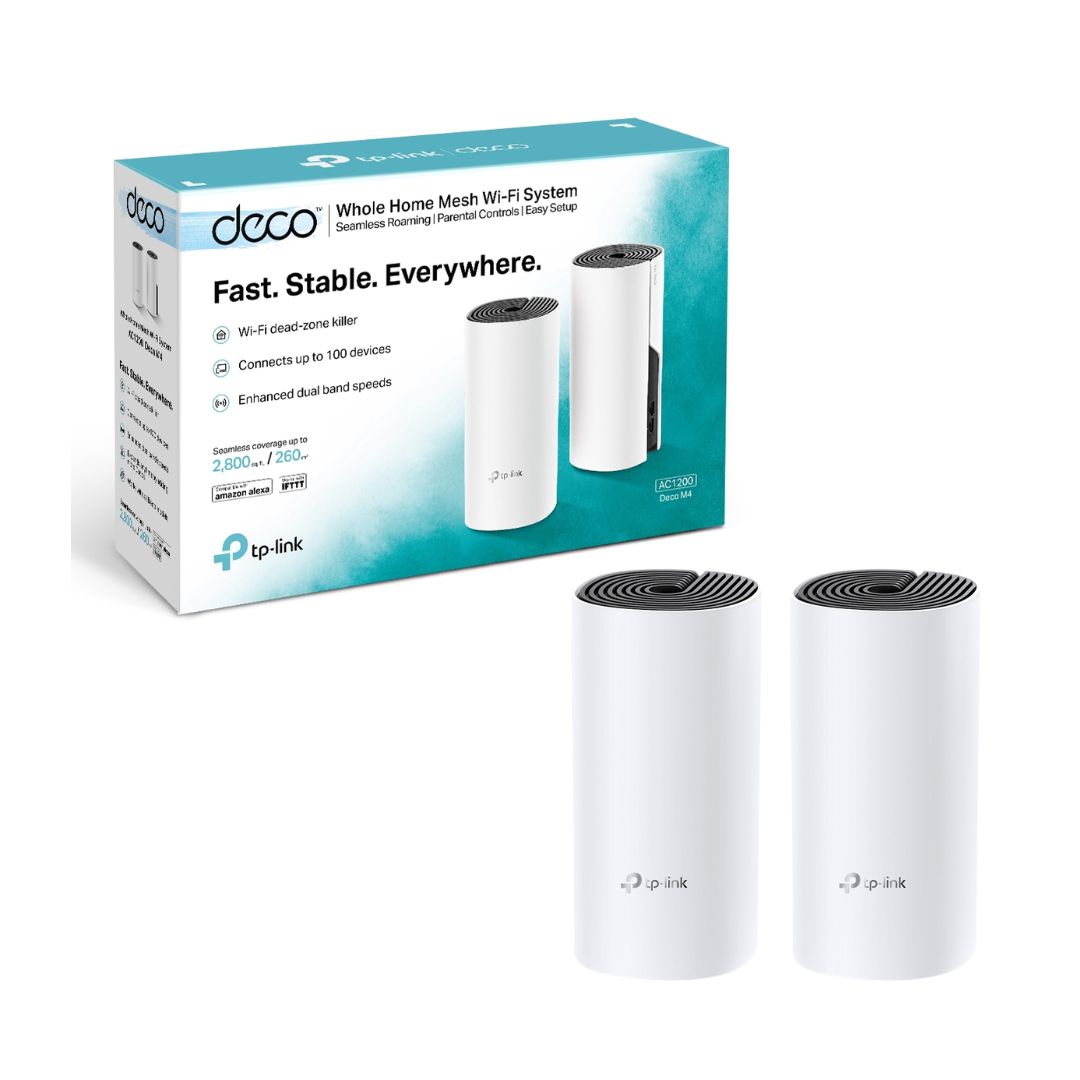 TJM TP-Link Deco M4 AC1200 Whole Home Mesh Wi-Fi 5 System 2-Pack