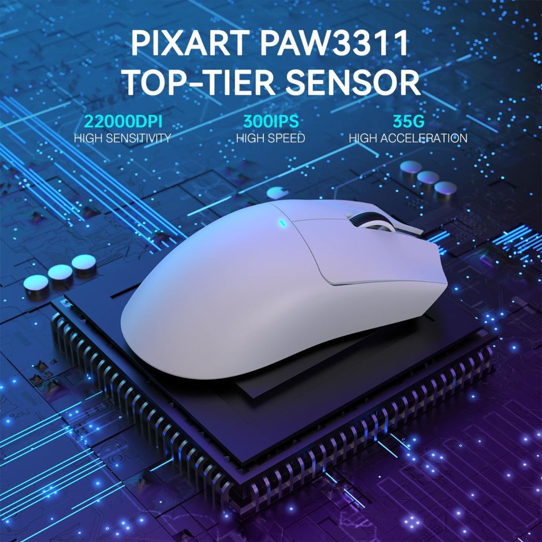 TJM ATTACK SHARK X11  Wireless Gaming Mouse - White