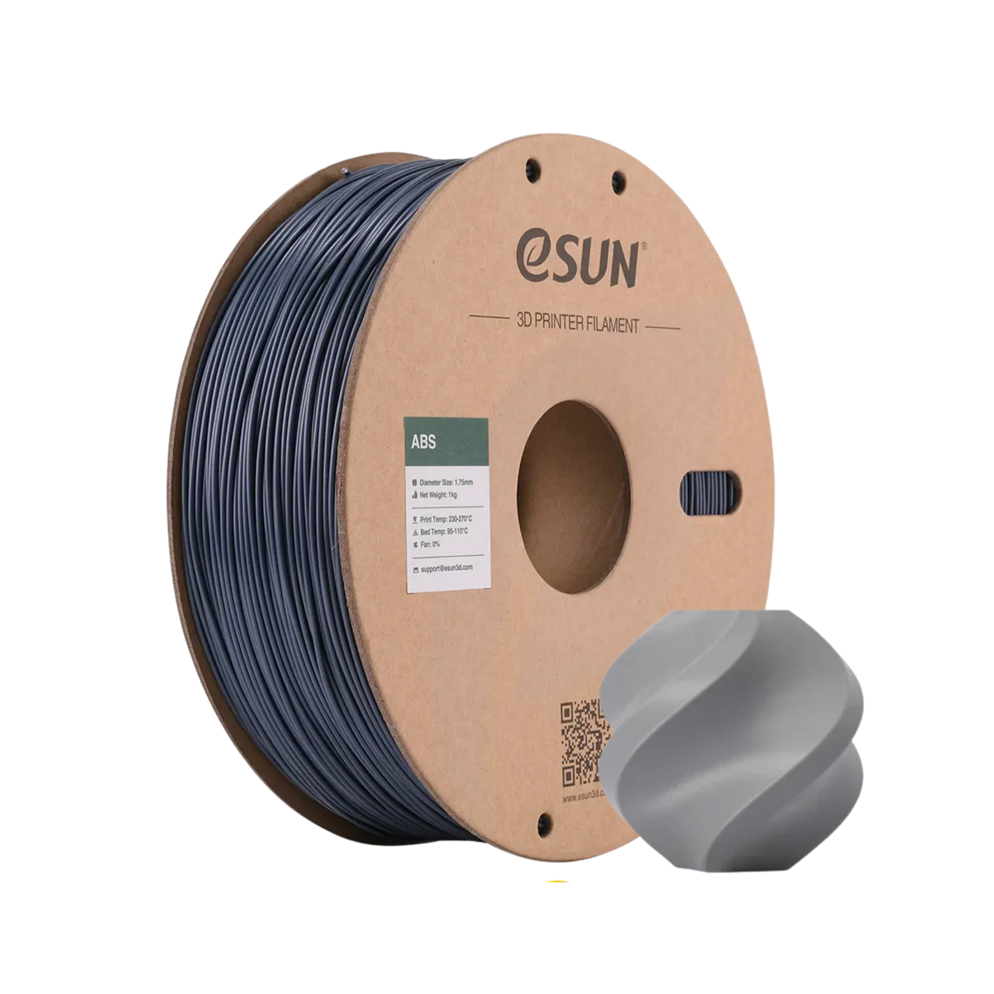 TJM Esun ABS 3D Printing Filament 1KG - Grey