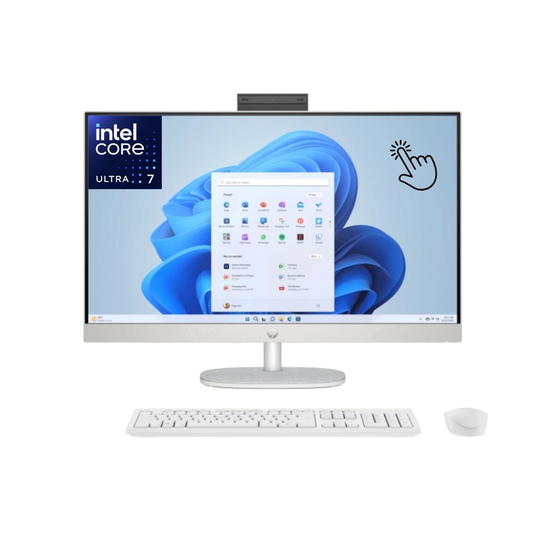 TJM All in One HP 27-CR1008ne, Intel Ultra 7-155U, RAM 16GB, SSD 1TB, Intel Graphics, 27 FHD IPS Touch Screen, White