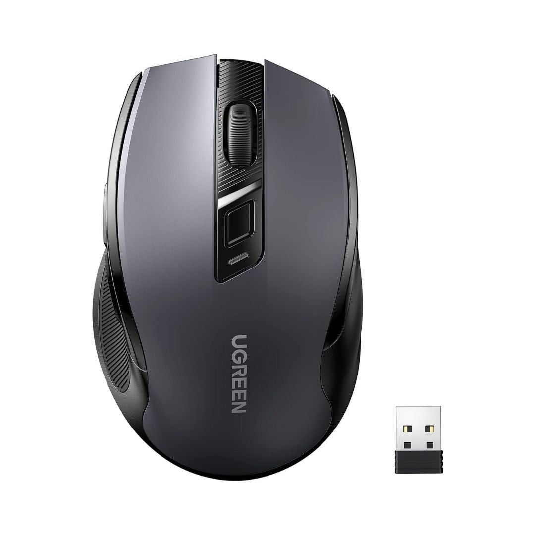 TJM UGREEN MU006 Ergonomic Optical Wireless Mouse - Black