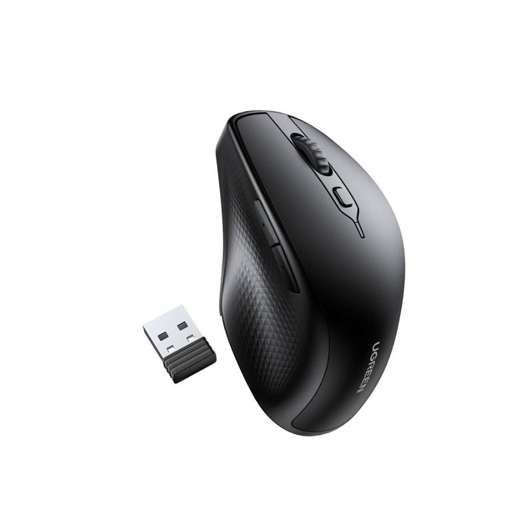 TJM UGREEN MU101 Ergonomic Optical Wireless Mouse - Black