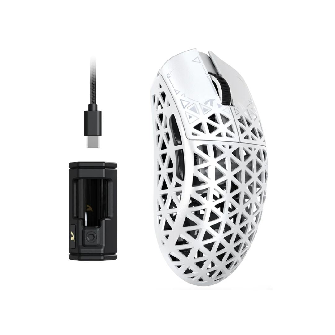 TJM ATTACK SHARK R5 Ultra Carbon Fiber Wireless 8K Gaming Mouse - White