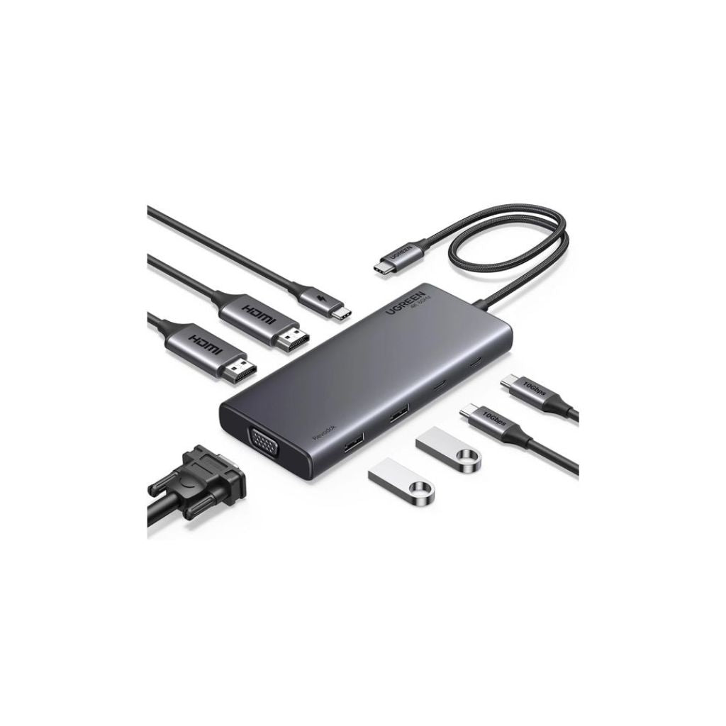 TJM UGREEN UG-35588 8-in-1 USB-C Hub with HDMI, USB 3.0, SD/TF, Ethernet, PD