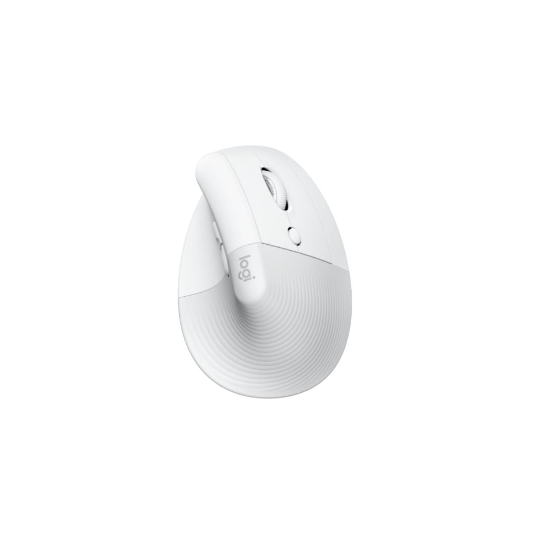 TJM Logitech Lift Vertical Ergonomic, Bluetooth, Wireless Mouse - White