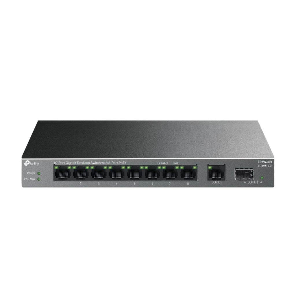 TJM TP-Link LS-1210GP, Gigabit Desktop Switch, 10-Port with 8-Port PoE+