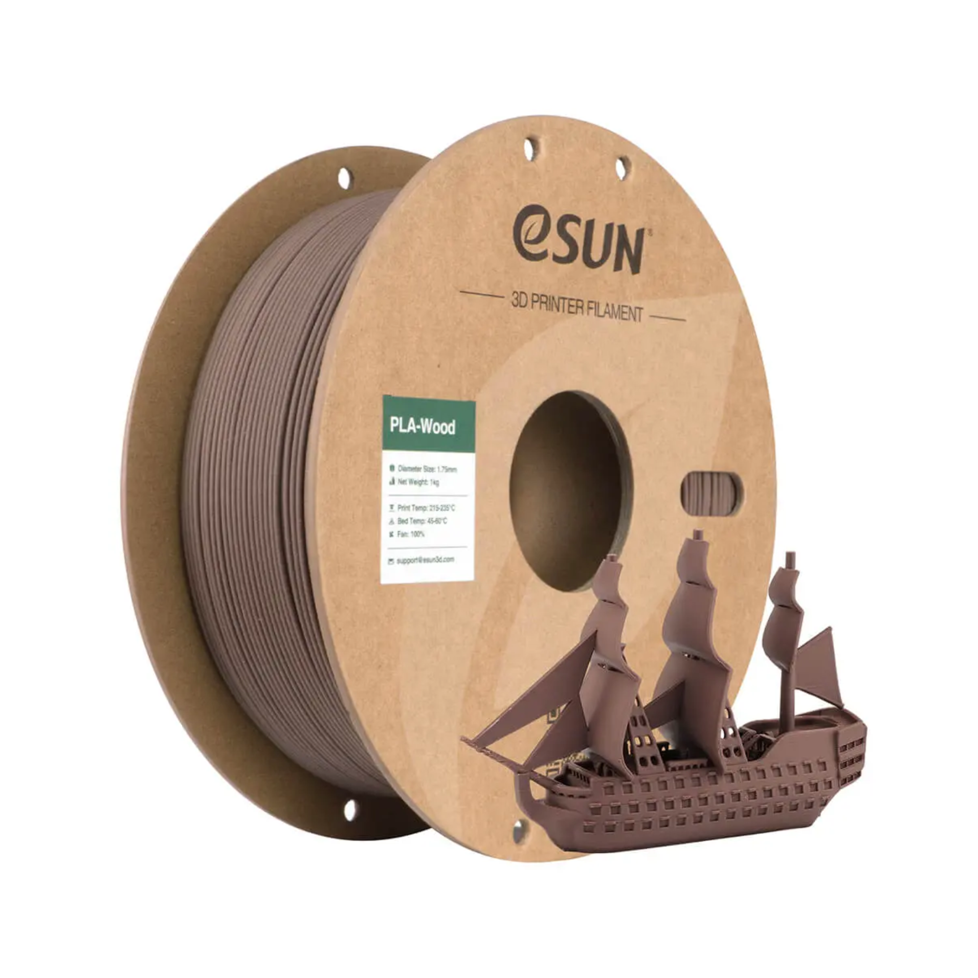 TJM Esun PLA-Wood 3D Printing Filament 1KG - Walnut