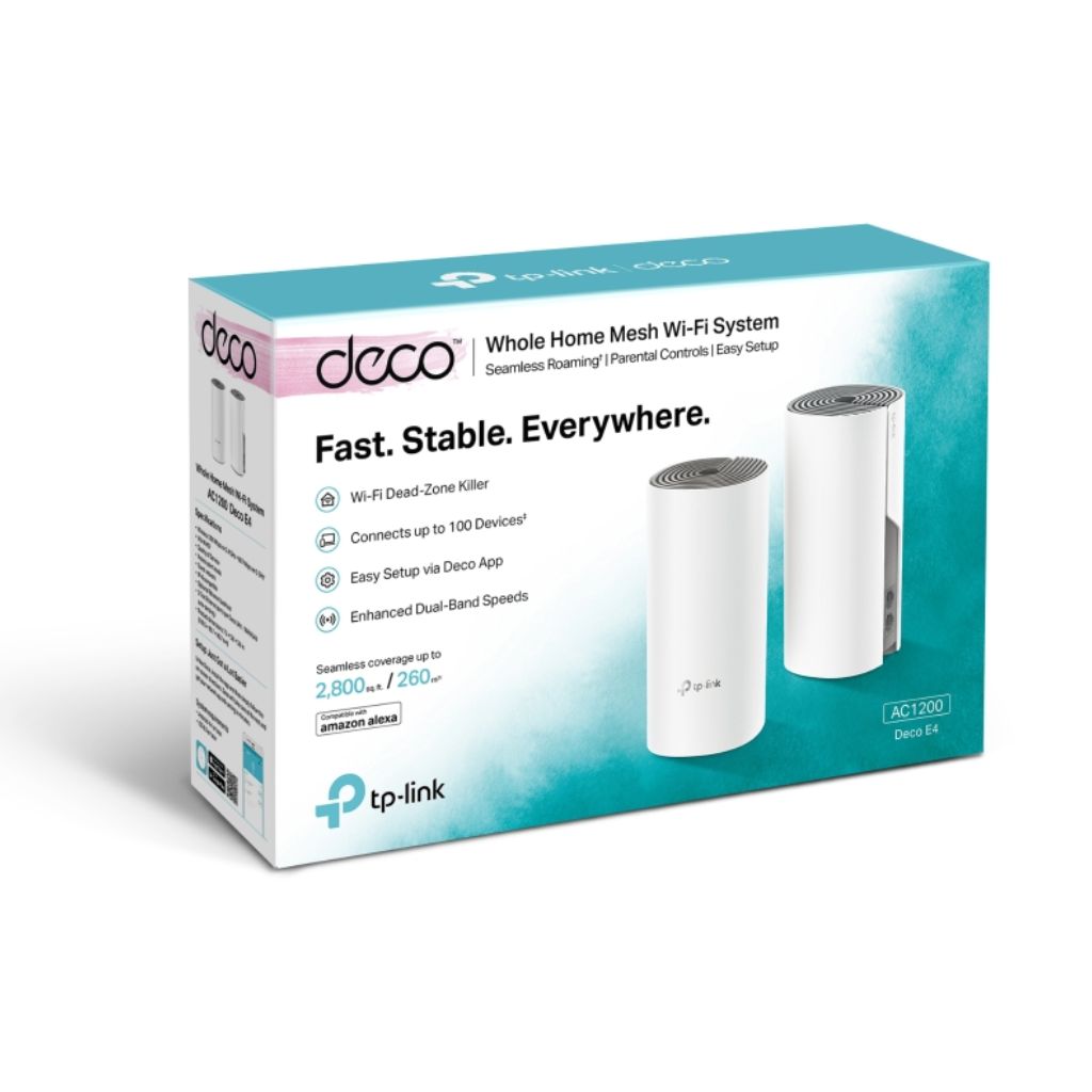 TJM Deco E4 AC1200 Whole Home Mesh Wi-Fi 5 System 2-Pack
