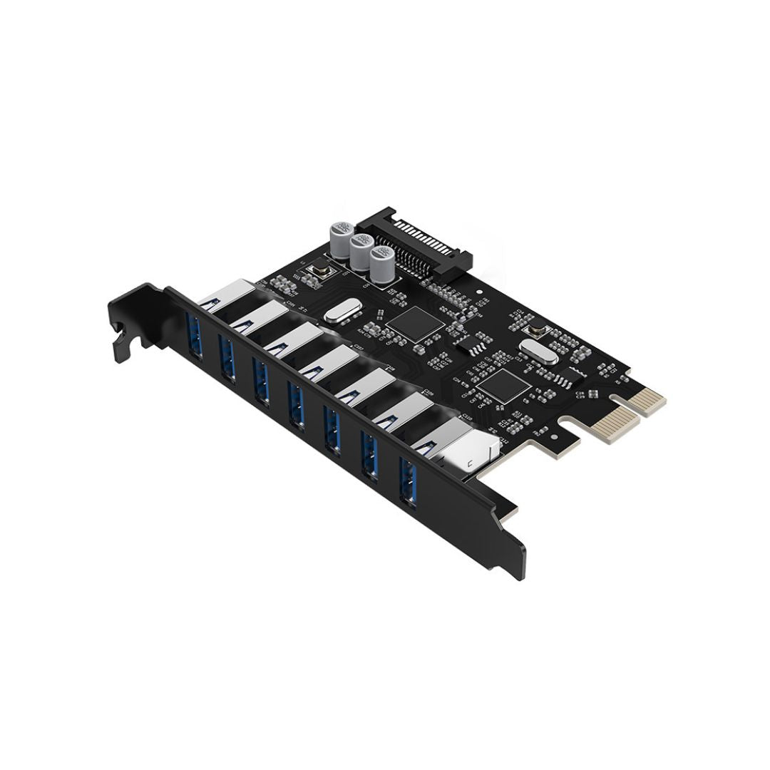TJM ORICO USB 3.0 PCI-E Expansion Card - 7 Ports - Dual Chip - Model PVU3-7U