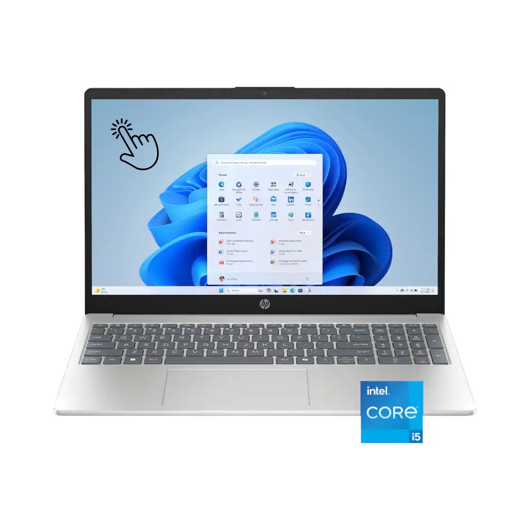 TJM HP 15-FD0215DX, Intel Core i5-1334U , RAM 16GB, SSD 512GB, Intel Graphics, 15.6 Inch FHD Touchscreen, Silver