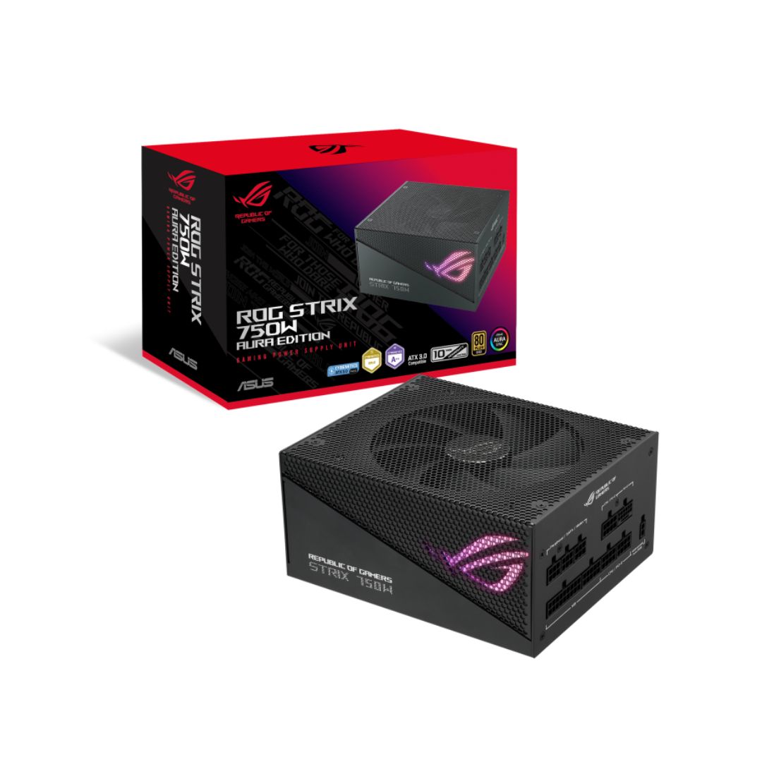 TJM ASUS ROG STRIX GAMING 750W Gold Aura Edition, Full Modular, 80+ Gold, PCIe 5.0 , ATX 3.0, Black