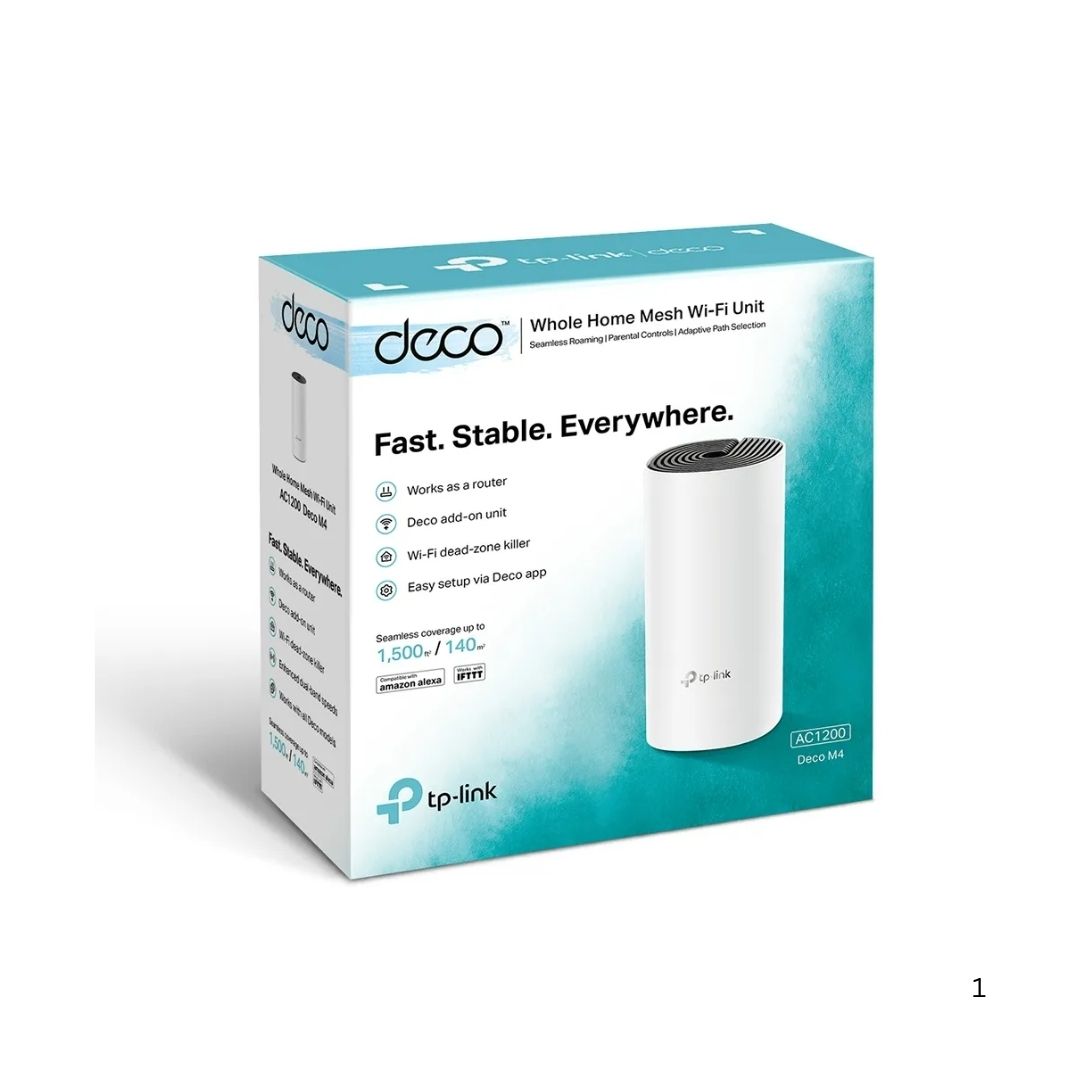 TJM TP-Link Deco M4 AC1200 Whole Home Mesh Wi-Fi 5 System 1-Pack