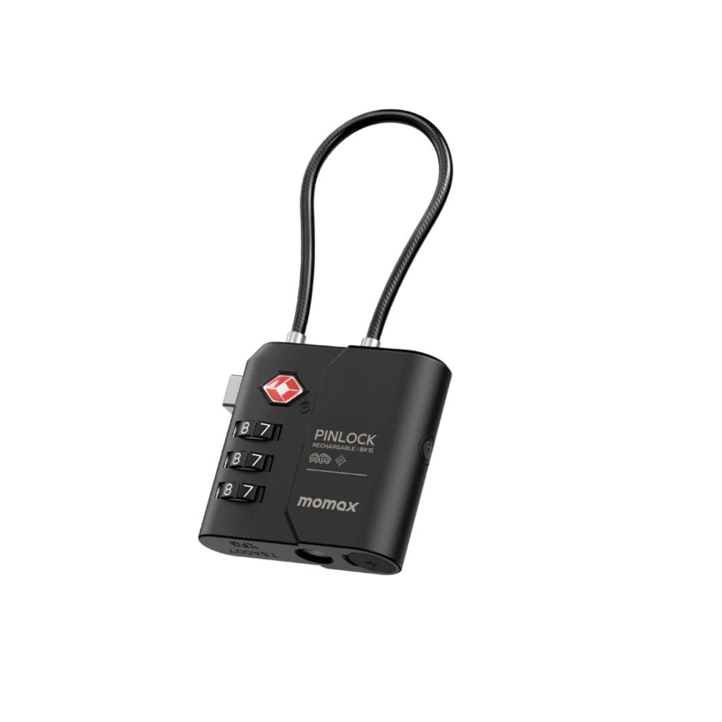 TJM Momax PinLock Find My Locator with TSA Padlock - Black