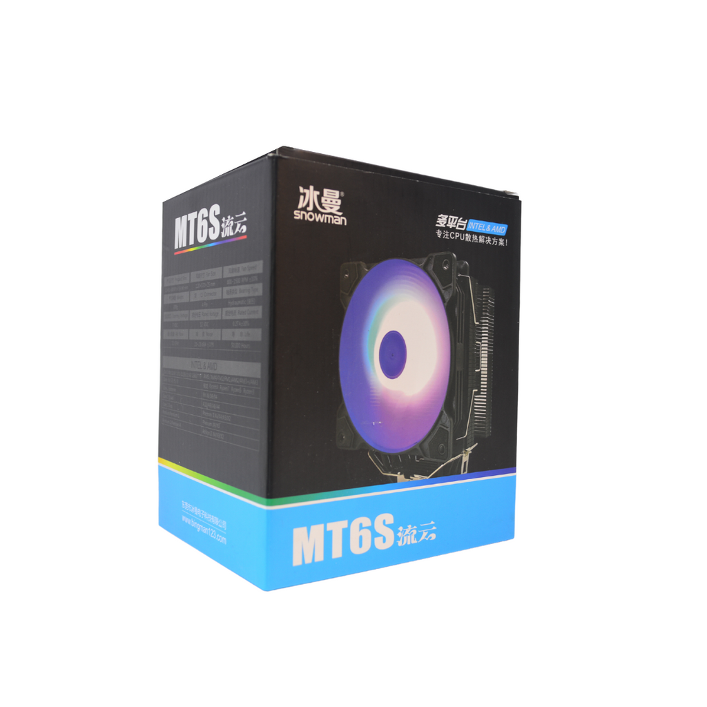 TJM Snowman MT6S DUAL RGB Air Cooler - For Intel CPUs Only