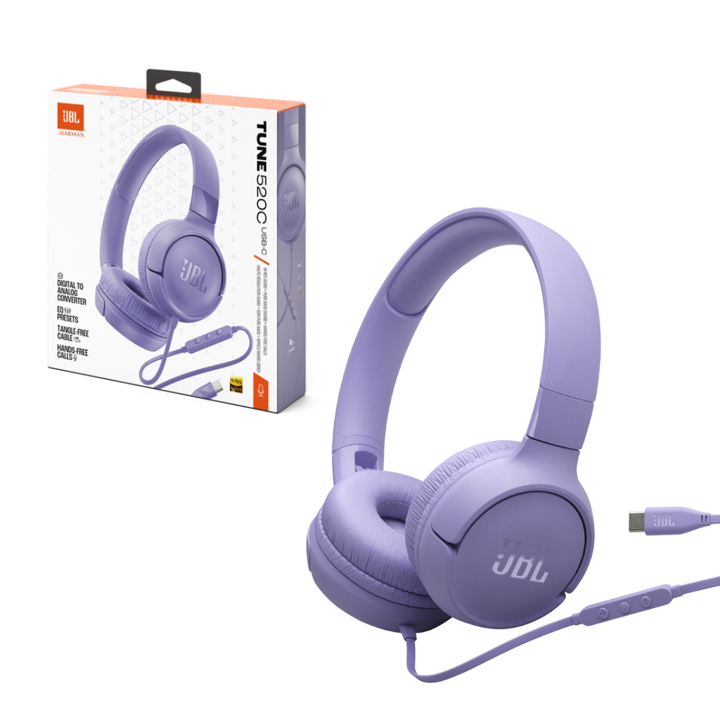 TJM JBL Tune 520C USB-C Hi-Res Wired On-ear headphones - Purple