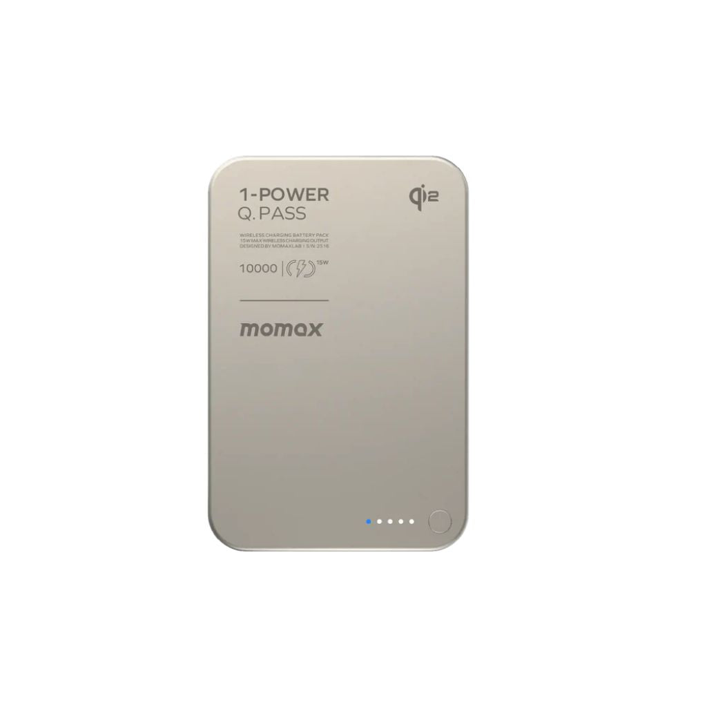 TJM Momax 1-Power Q.Pass 10000mAh Qi2 Magnetic Wireless Power Bank - Desert Titanium