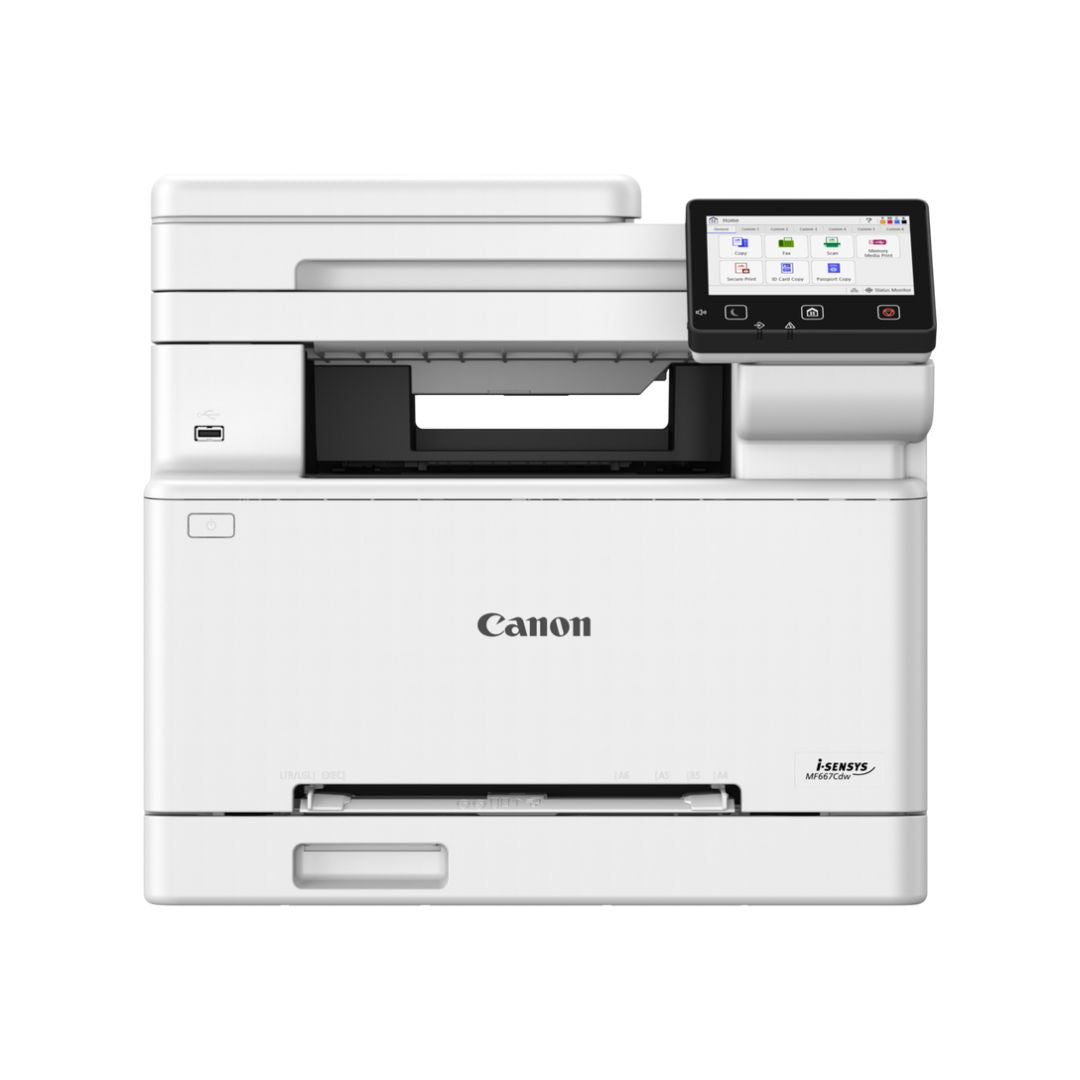 TJM Canon i-SENSYS MF667Cdw Wi-Fi, Colour All-in-1 Laser Printer (Print, Copy, Scan)