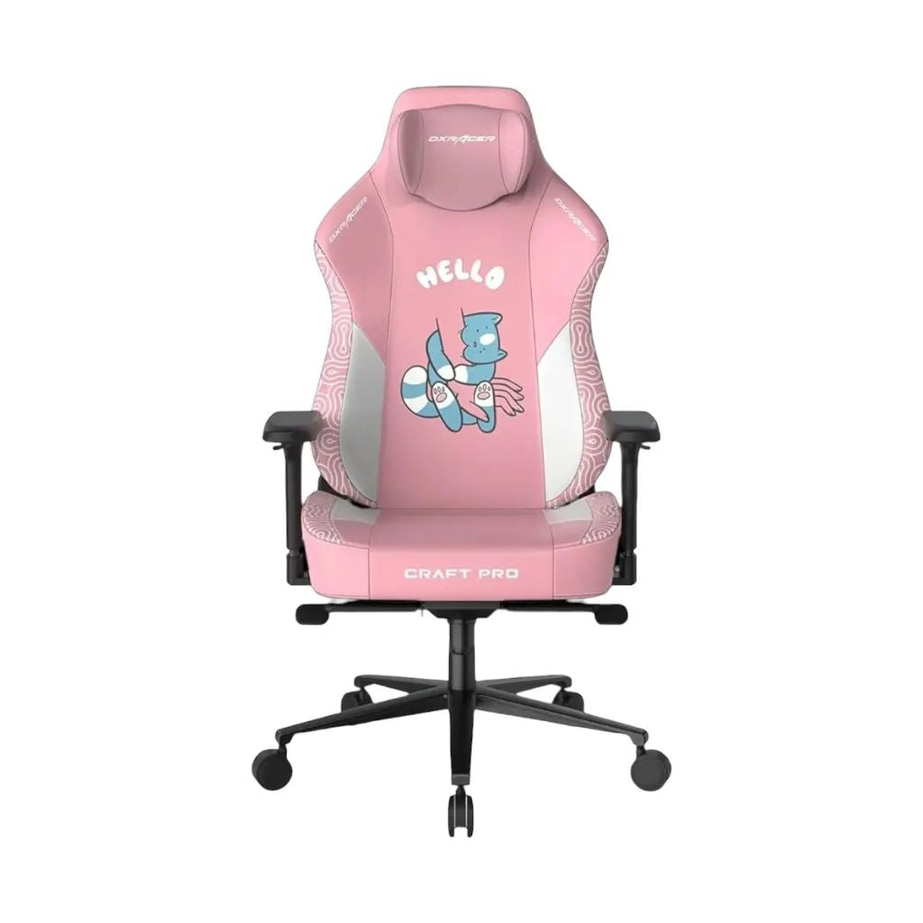 TJM DXRacer CRAFT Pro Hello Cat Leatherette Gaming Chair - Pink