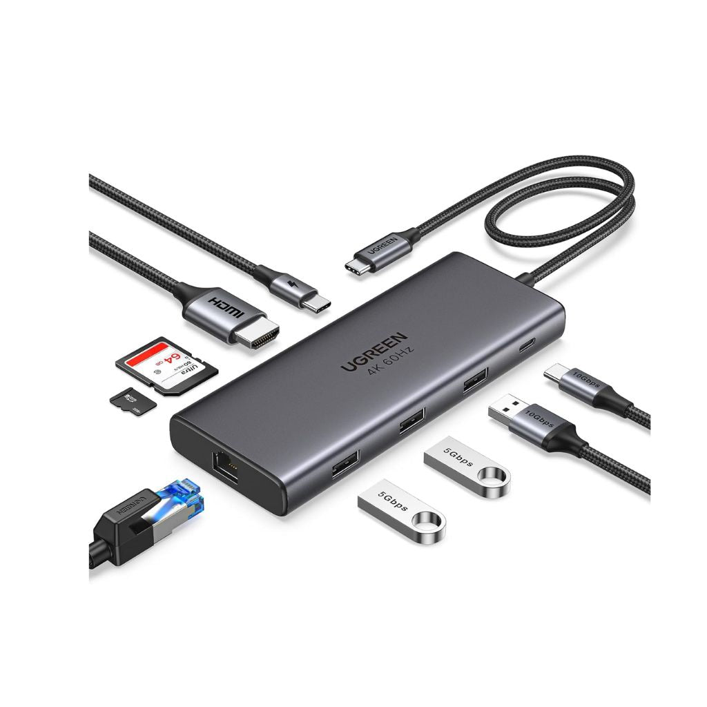TJM UGREEN USB-C 9-in-1 Docking Station with HDMI and MicroSD