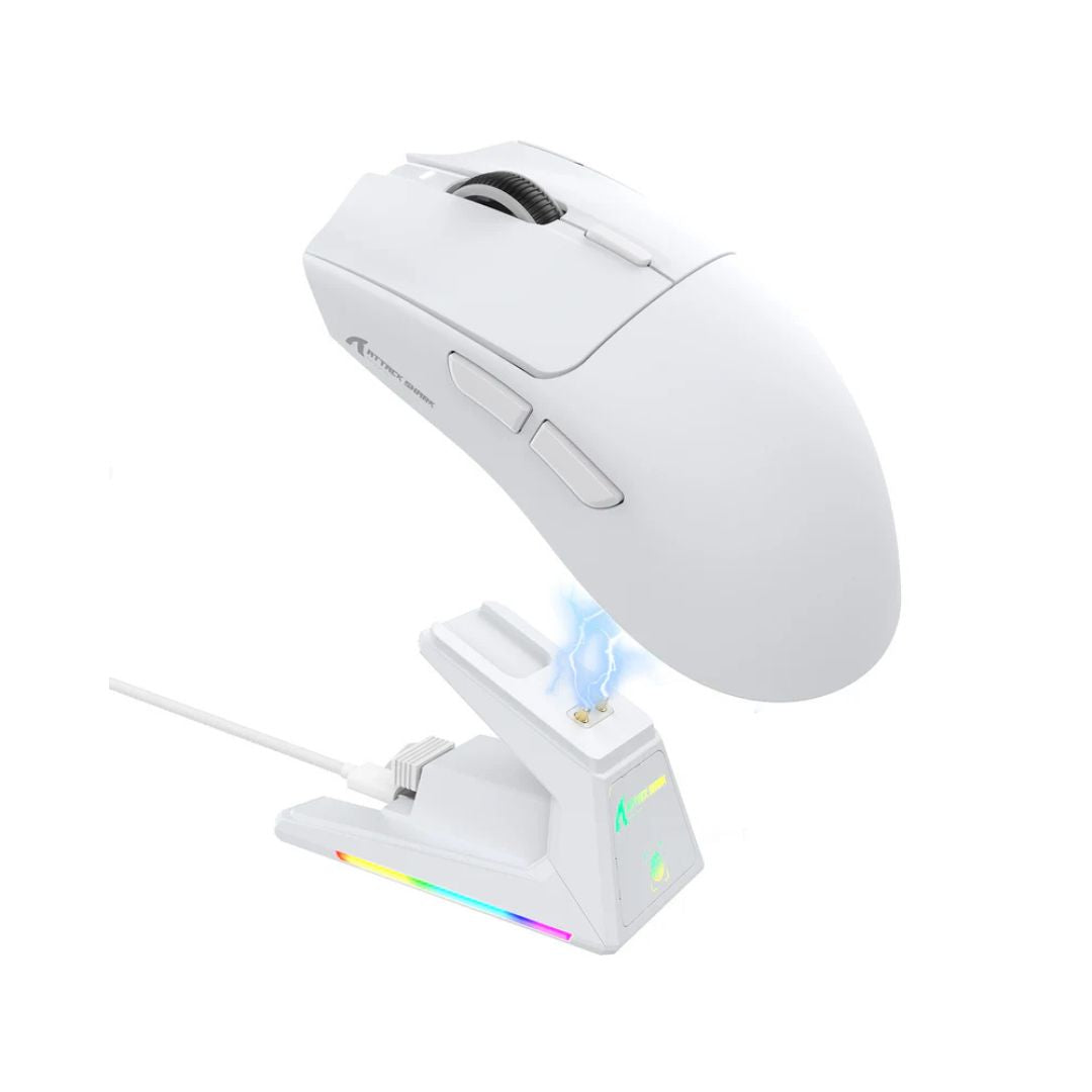 TJM ATTACK SHARK X1 Tri-mode Gaming Mouse - White