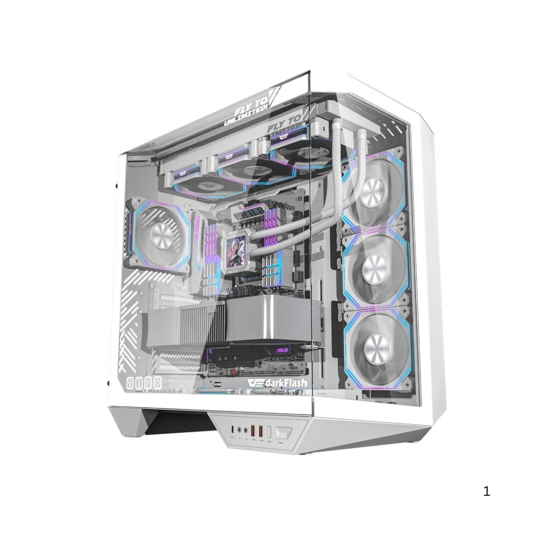 TJM DarkFlash DY470 Mid Tower Case - White