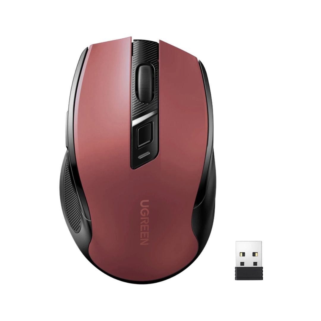 TJM UGREEN MU006 USB Optical Wireless Mouse - Red