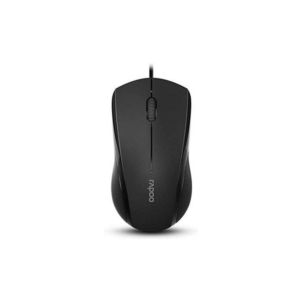 TJM Rapoo N1200 Wired Mouse - Black