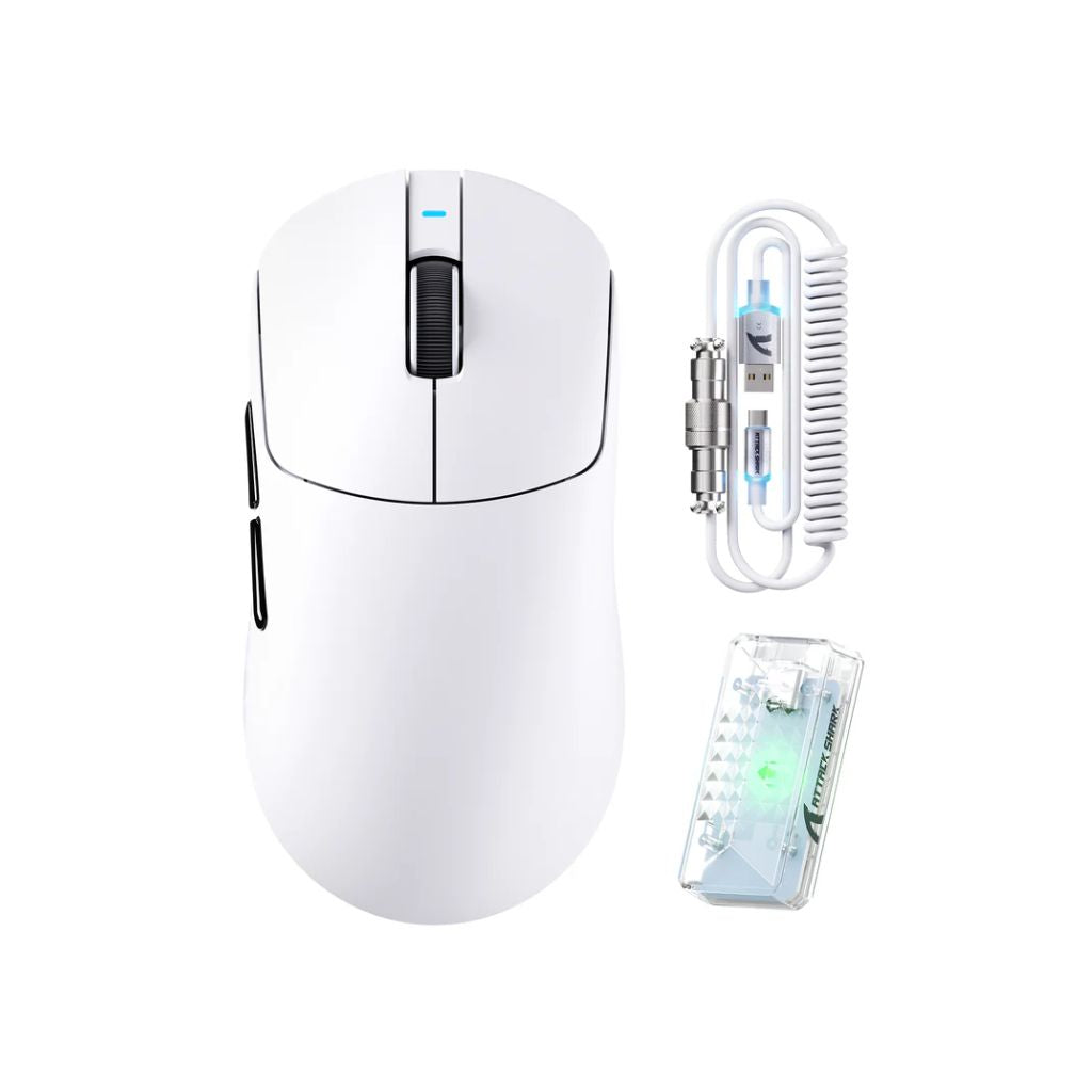 TJM ATTACK SHARK X8 Pro Tri-mode Wireless Gaming Mouse - White