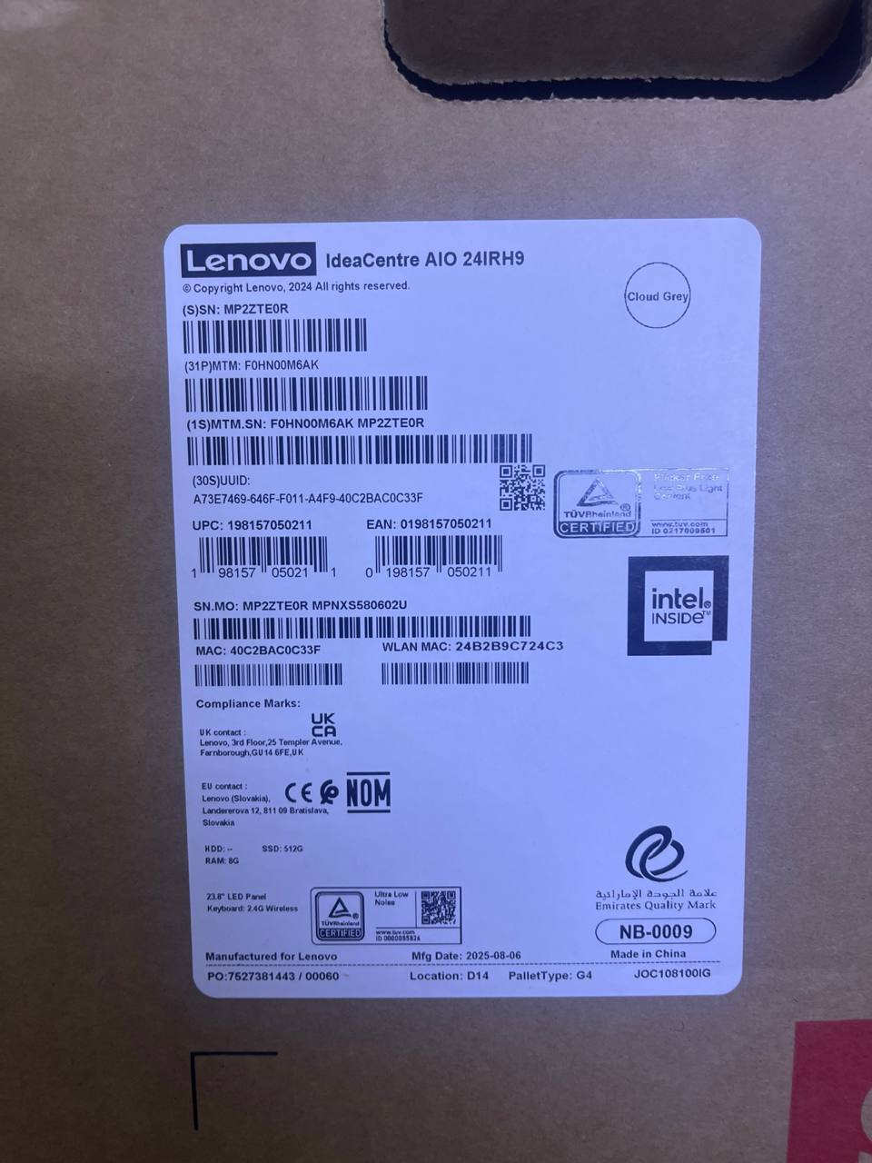 TJM All in One Lenovo IdeaCentre 24IRH9 - (M6AK), Intel Core i5-13420H, RAM 8GB, SSD 512GB, Intel® UHD Graphics, 24 FHD IPS Touch, Black