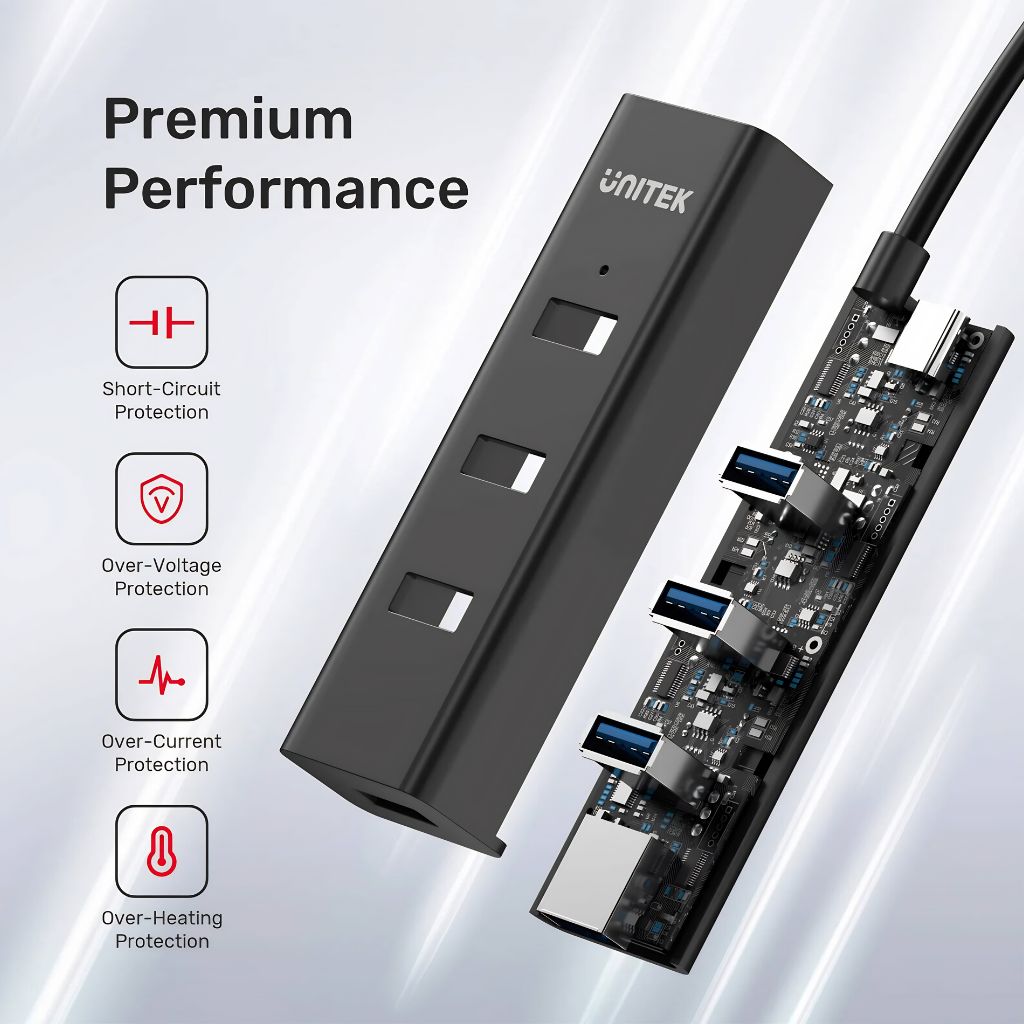 TJM UNITEK 4 Ports Powered USB 3.0 Hub - Y-3089Z01