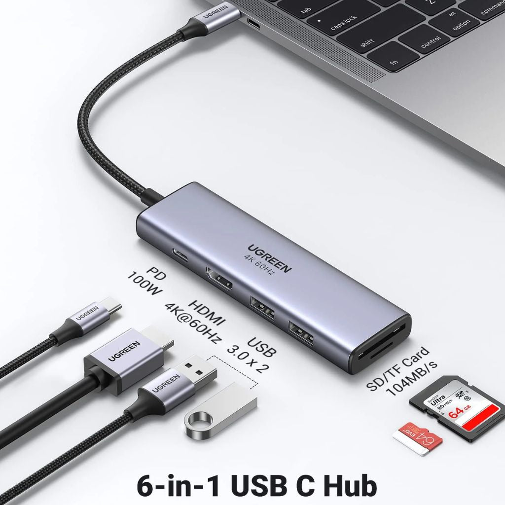 TJM UGREEN UG-60384 USB-C Multifunction Adapter Hub with PD Charging