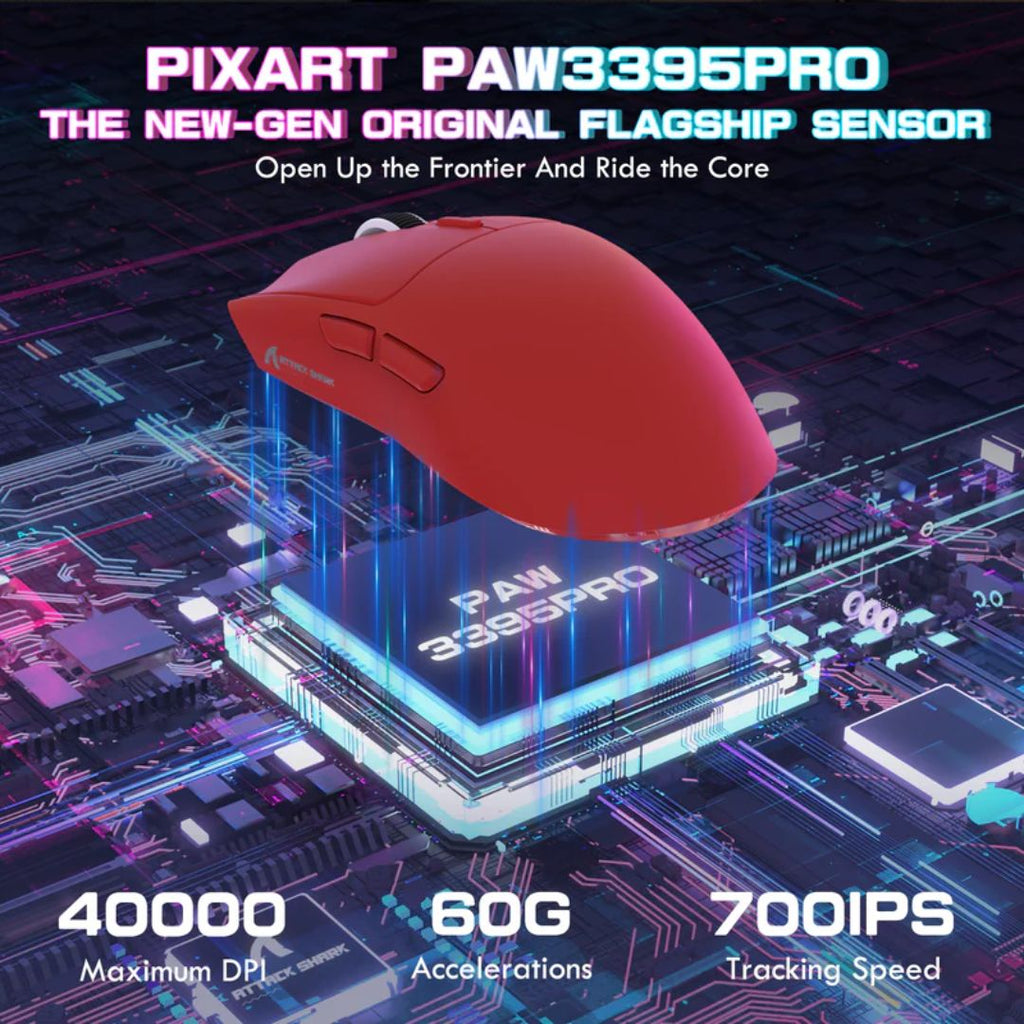 TJM ATTACK SHARK X1 Tri-mode Gaming Mouse - Red
