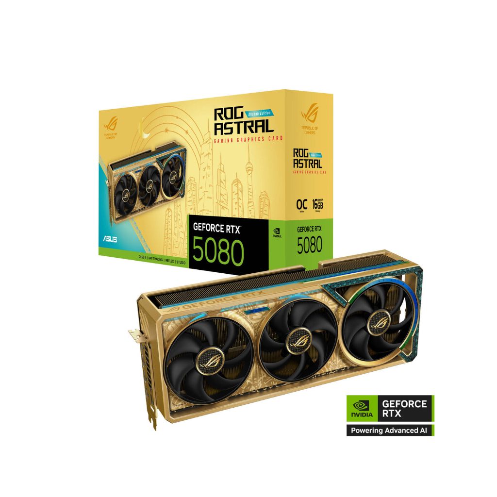TJM ASUS ROG Astral RTX 5080 OC Edition Dhahab - 16GB
