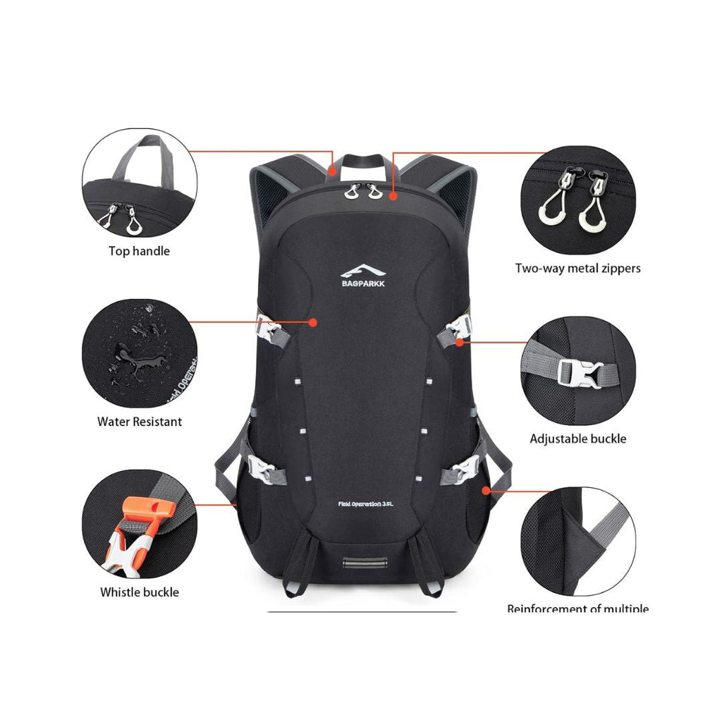 TJM Raptor Travel Hiking Compartments Backpack - Black