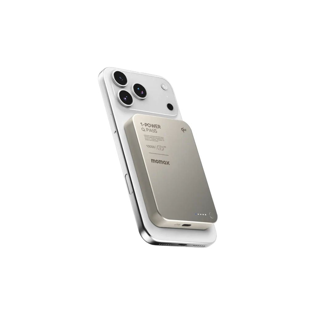 TJM Momax 1-Power Q.Pass 10000mAh Qi2 Magnetic Wireless Power Bank - Desert Titanium