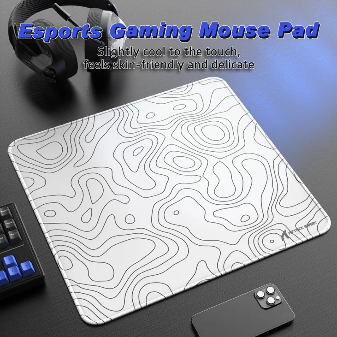 TJM ATTACK SHARK CM02 eSport Gaming Mousepad - White Contours