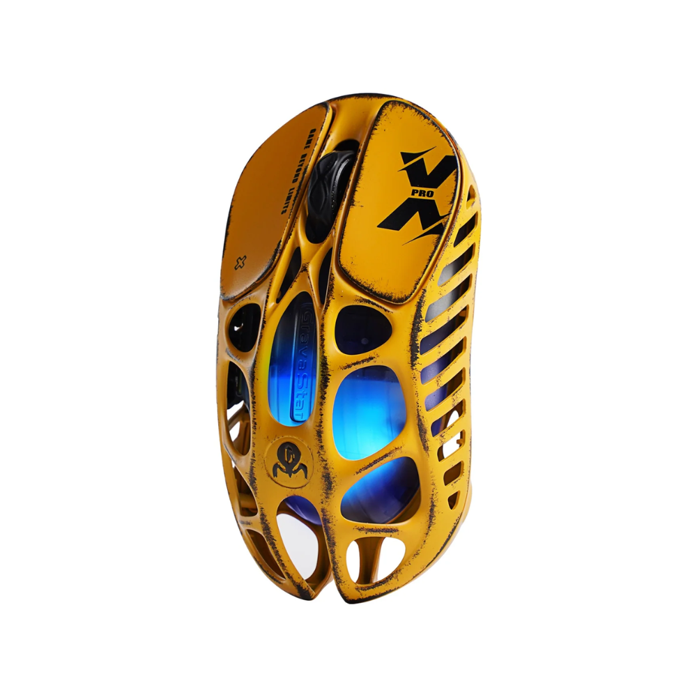 TJM GravaStar Mercury X Pro Gaming Mouse - Battle Worn-Yellow