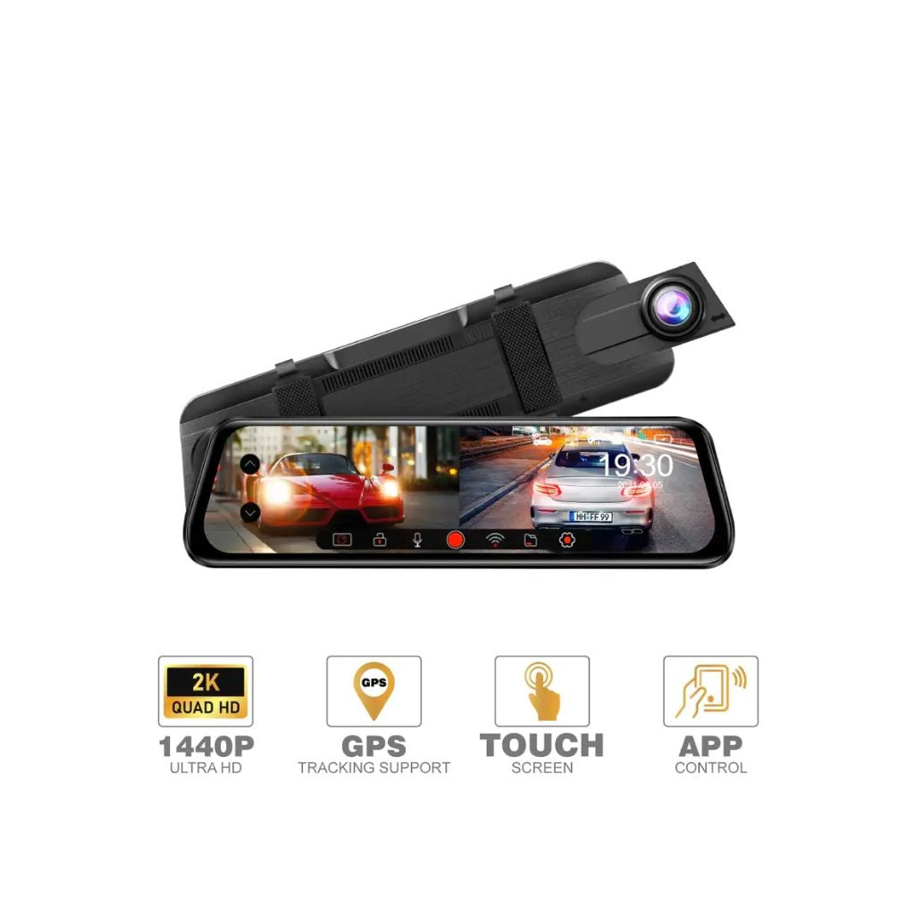 TJM AZDome AR09 4K 2CH Full Mirror Wifi Touch Dash Cam