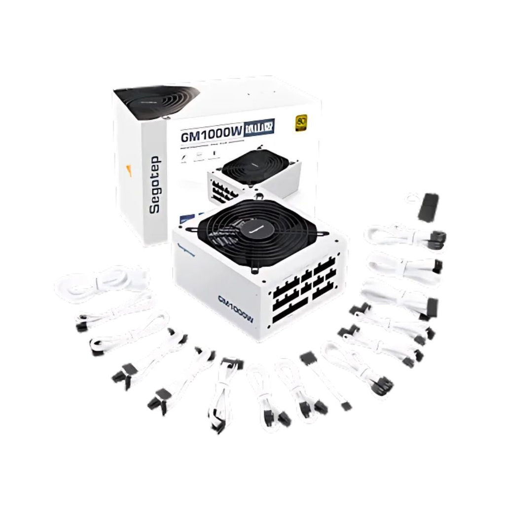 TJM Segotep GM1000W 1000W Gold 80+ Full Modular, PCIe 5.1 & ATX 3.1 - White