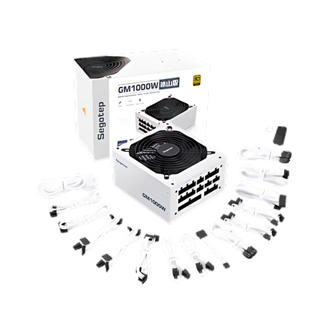 TJM Segotep GM1000W 1000W Gold 80+ Full Modular, PCIe 5.1 & ATX 3.1 - White