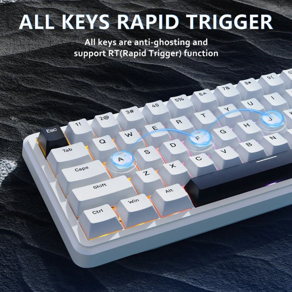 TJM ATTACK SHARK X65 Magnetic Mechanical Keyboard - White