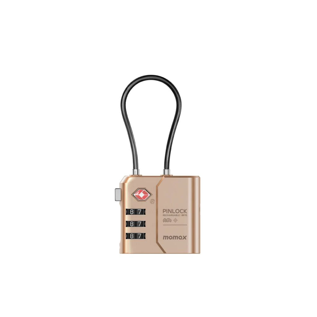 TJM Momax PinLock Find My Locator with TSA Padlock - Desert Titanium
