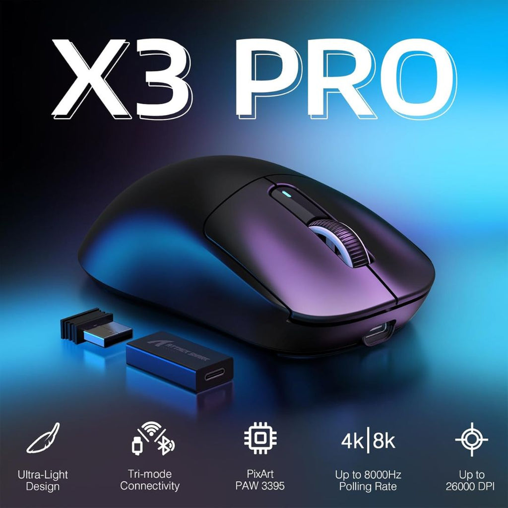 TJM ATTACK SHARK X3PRO  Wireless Gaming Mouse - Black