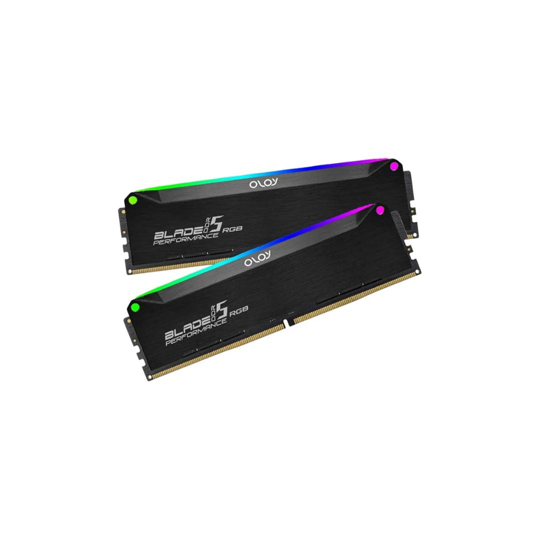 TJM OLOy DDR5 RAM 32GB (2x16GB) Black Hairline Blade RGB 5600MHz CL40