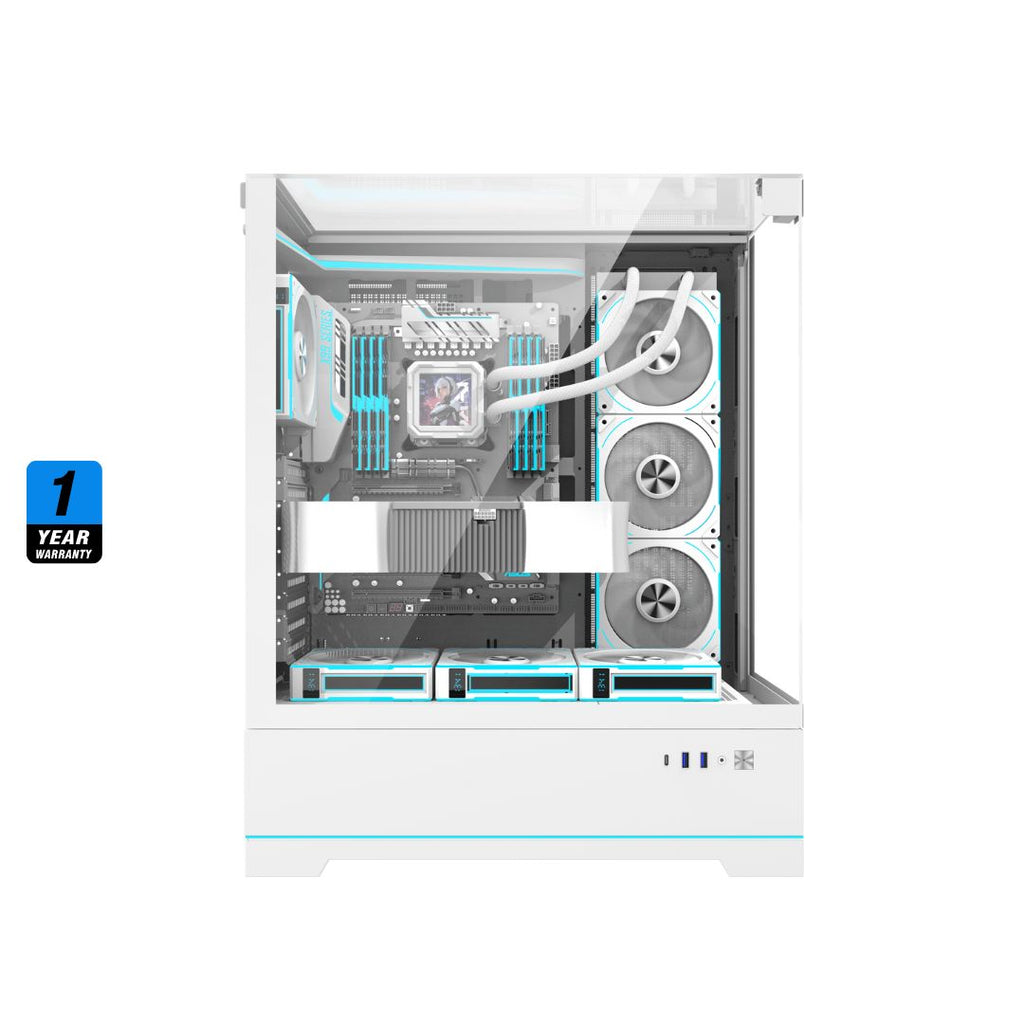 TJM DarkFlash DY450L Pro Mid Tower Case - White