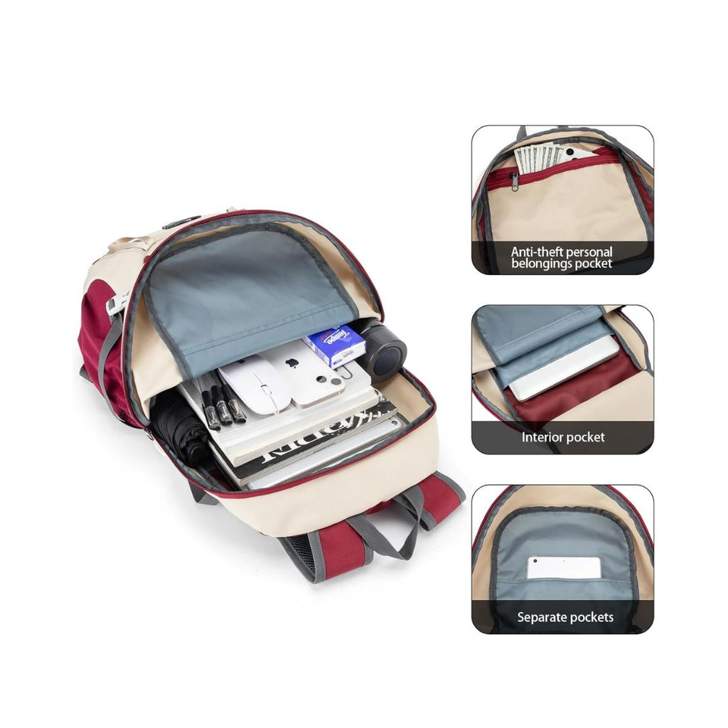 TJM Raptor Travel Hiking Compartments Backpack - Red