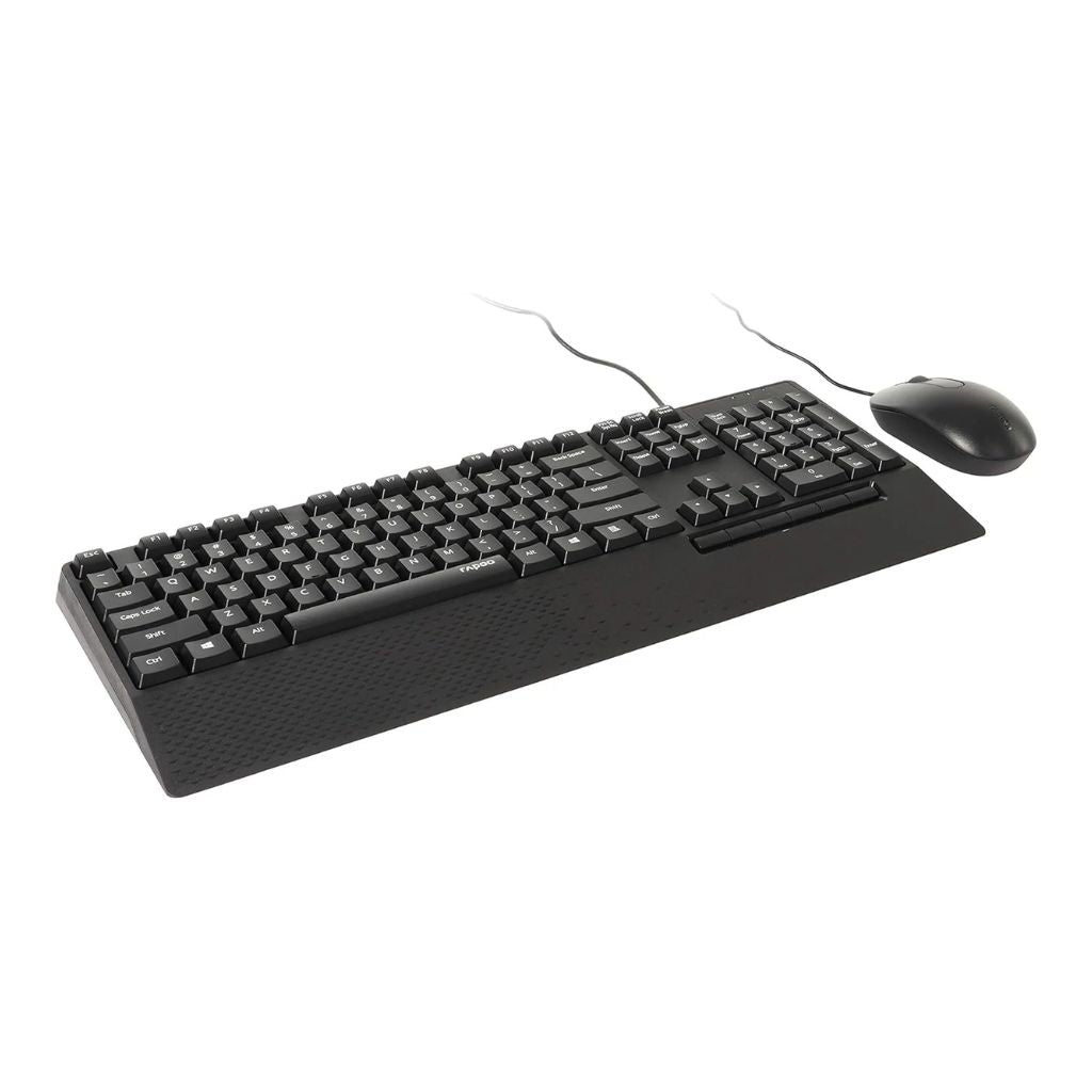 TJM Rapoo NX2000 Wired Keyboard and Mouse Kit - Black